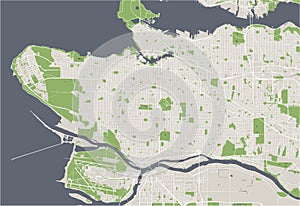 Map of the city of Vancouver , Canada