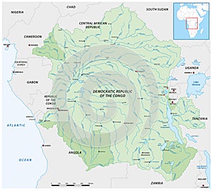 vector map of the congo river basin