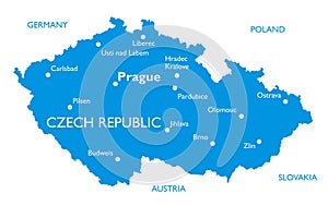 Vector map of Czech republic