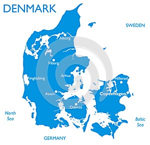 Vector map of Denmark