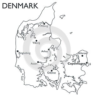 Vector map of Denmark