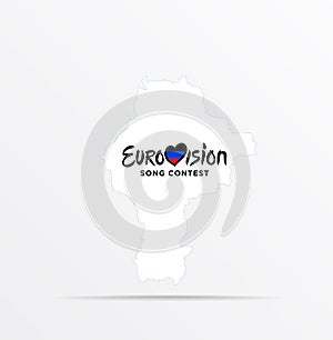 Vector map Donetsk Peoples Republic combined with Eurovision Song Contest flag