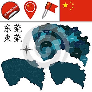Map of Dongguan with divisions photo