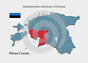 Vector map Estonia, Parnu county