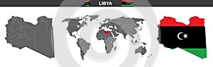 Vector map flag of Libya isolated on white background