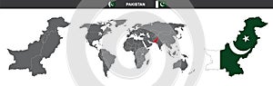 Vector map flag of Pakistan isolated on white background