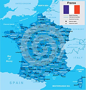 Vector map of France