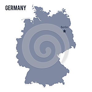 Vector map of Germany isolated on white background.