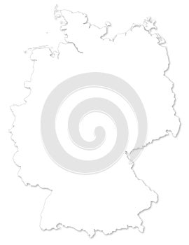 Vector map of Germany on white background.