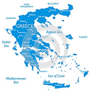 Vector map of Greece