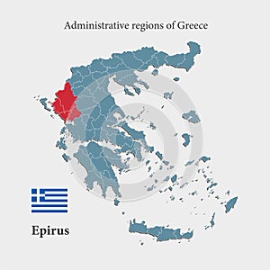 Vector map Greece, county Epirus