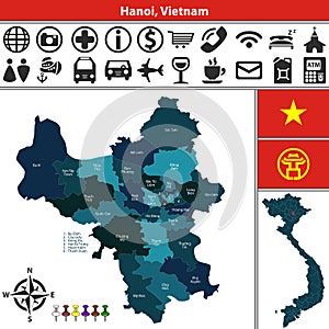 Map of Hanoi with Divisions photo