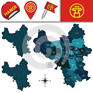 Map of Hanoi with Divisions photo