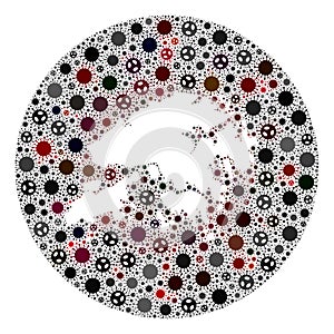 CoronaVirus Hole Circle Map of Hong Kong Mosaic photo