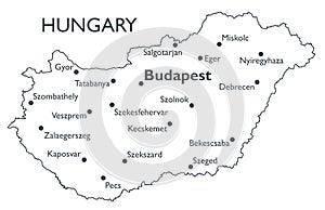 Vector map of Hungary