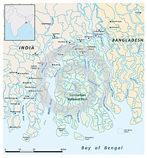 Vector map of india national park sundarban