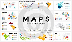 Vector map infographic. Slide presentation. Global business marketing concept. Color country. World transportation