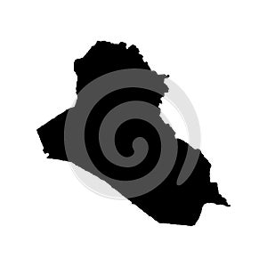 Vector map Iraq. Isolated vector Illustration. Black on White background.