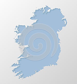Vector map Ireland, abstract inner shadow