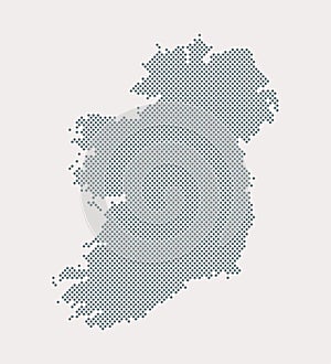 Vector map Ireland from points, dotted template