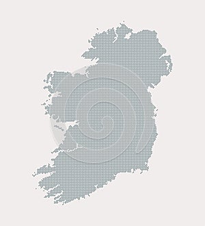 Vector map Ireland from points, dotted template