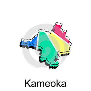 vector Map of Kameoka City colorful illustration template design on white background