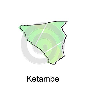 vector map of Ketambe City modern outline, Logo Vector Design. Abstract, designs concept, logo, logotype element for template