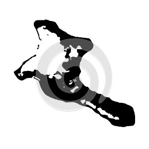 Vector map Kiribati. Isolated vector Illustration. Black on White background.