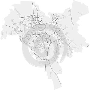Vector map of Kyiv Kiev city with streets