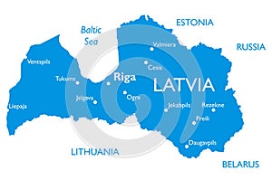 Vector map of Latvia