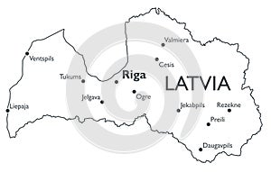 Vector map of Latvia photo