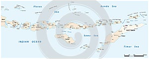 Vector map of Lesser Sunda Islands, Indonesia East Timor