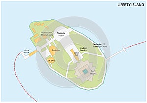 Vector map of liberty island, New York City photo
