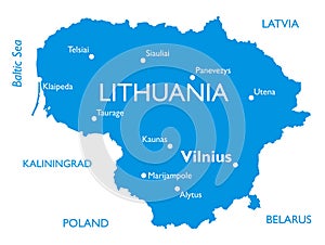 Vector map of Lithuania