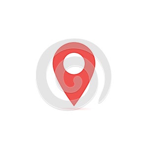 Vector map location icon isolated with soft shadow. Element for design ui app website interface. Blank template. Position pin