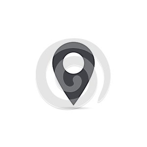 Vector map location icon isolated with soft shadow. Element for design ui app website interface. Blank template. Position pin