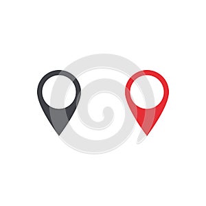Vector map location icon. Map location shape. Location tag. Element for design ui app website interface. Position pin. Black and