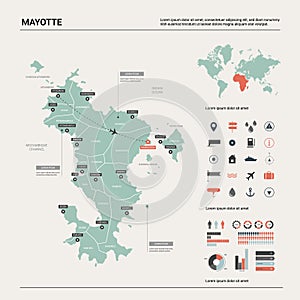 Vector map of Mayotte.