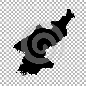 Vector map North Korea. Isolated vector Illustration. Black on White background