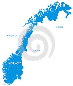 Vector map of Norway