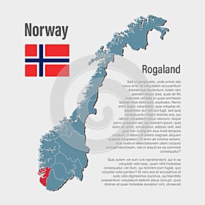 Vector map Norway, region Rogaland