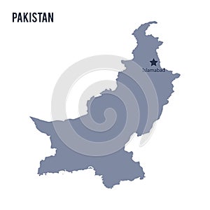 Vector map of Pakistan isolated on white background.