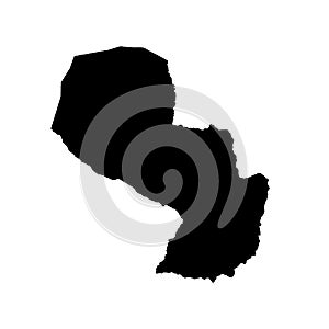 Vector map Paraguay. Isolated vector Illustration. Black on White background.