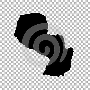 Vector map Paraguay. Isolated vector Illustration. Black on White background