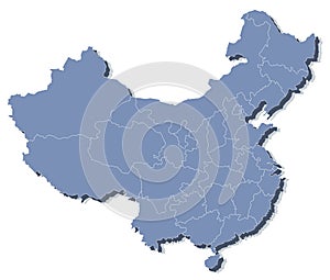 Vector map of People's Republic of China (PRC)