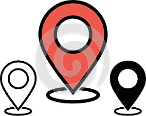 Vector Map Pin Location Icons Set