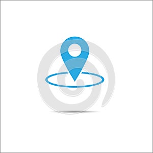 Vector of map pointer icon. GPS location symbol. Flat design sty