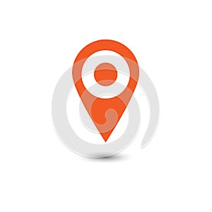 Vector of map pointer icon. GPS location symbol. Flat design sty