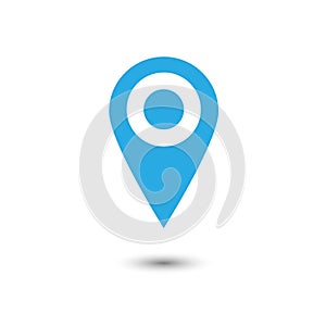 Vector of map pointer icon. GPS location symbol. Flat design sty