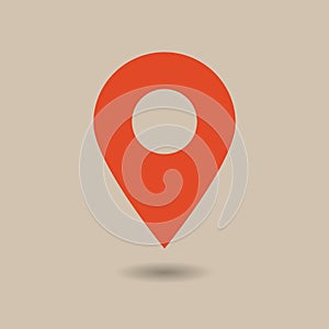 Vector of map pointer icon. GPS location symbol. Flat design sty